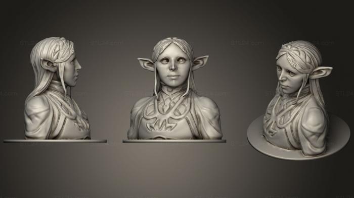 Бюсты монстры и герои (Принцесса Зельда (4), BUSTH_0756) 3D модель для ЧПУ станка